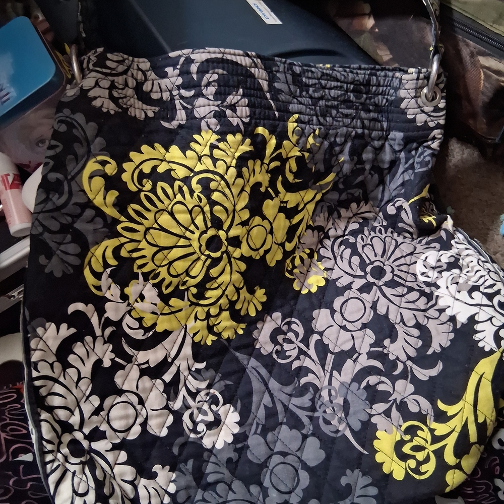 Vera Bradley Black and Yellow Floral Tote